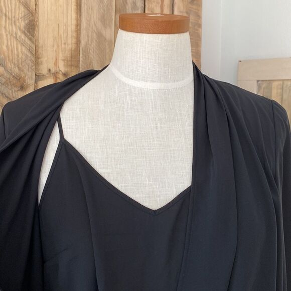 Lilly Pulitzer Black V-Neck Long sleeve Myah Top With Attached Camisole Sz Small - Picture 7 of 12